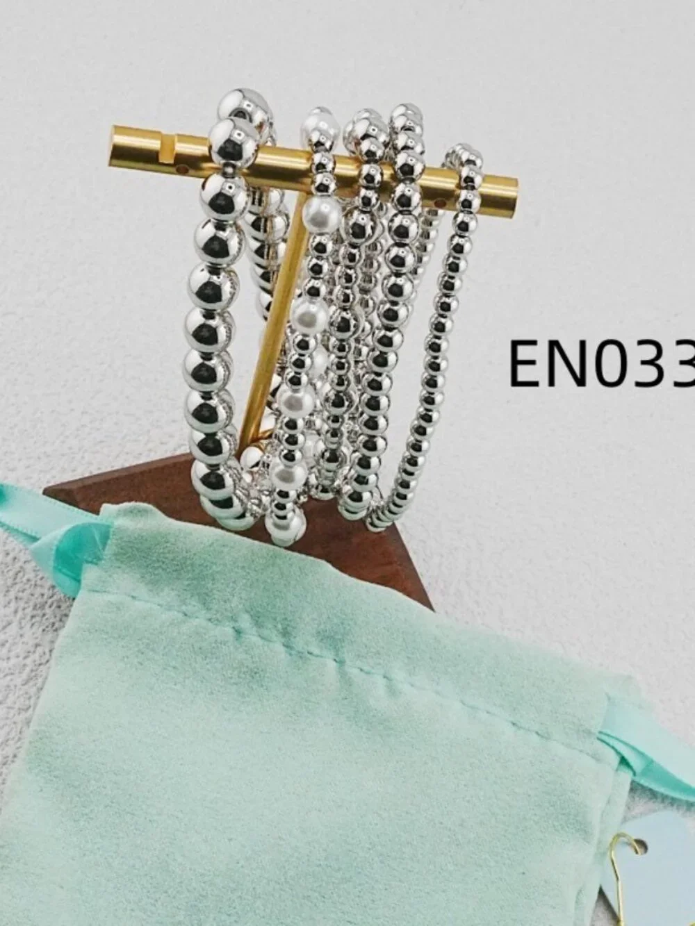Enewton Platinum Bead & Pearl Five-Piece Bracelet Set